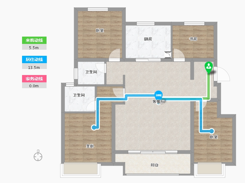 上海-上海市-万科城市之光-101.81-户型库-动静线