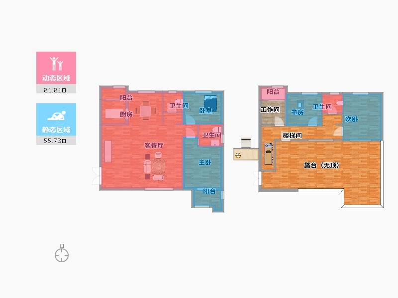 陕西省-西安市-颐合府12号楼,13号楼197㎡-194.97-户型库-动静分区