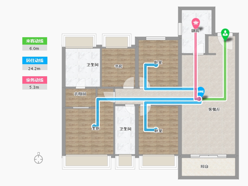 上海-上海市-中海臻如府-108.11-户型库-动静线