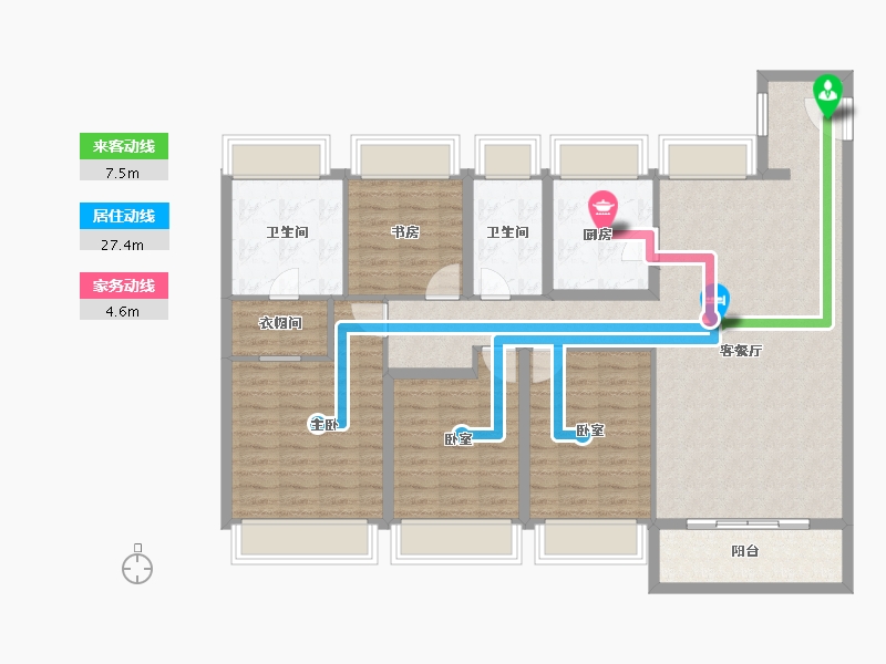 上海-上海市-中海臻如府-124.32-户型库-动静线