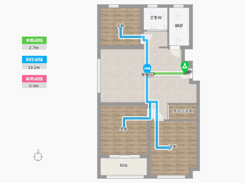 山东省-潍坊市-鲁鸿泰华兰亭序-85.67-户型库-动静线