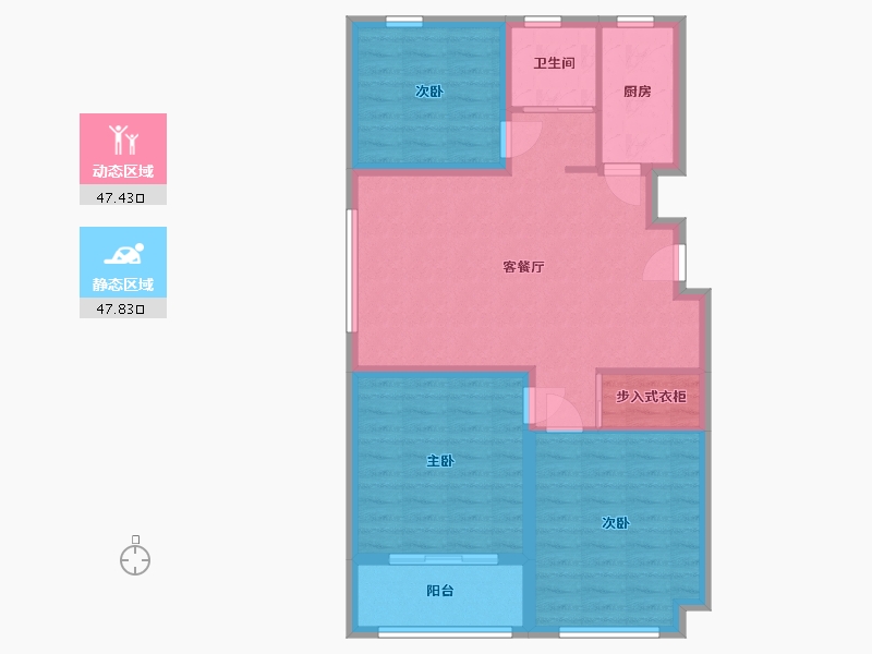 山东省-潍坊市-鲁鸿泰华兰亭序-85.67-户型库-动静分区