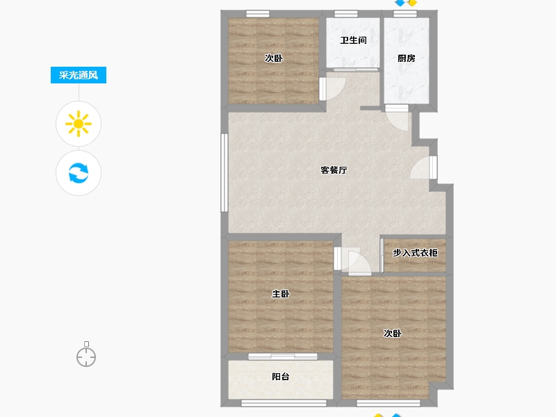 山东省-潍坊市-鲁鸿泰华兰亭序-85.67-户型库-采光通风