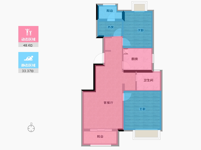 上海-上海市-佳兆业8号二期-72.68-户型库-动静分区