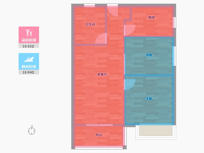 河南省-郑州市-融侨悦澜庭北院9号楼67m²-53.60-户型库-动静分区