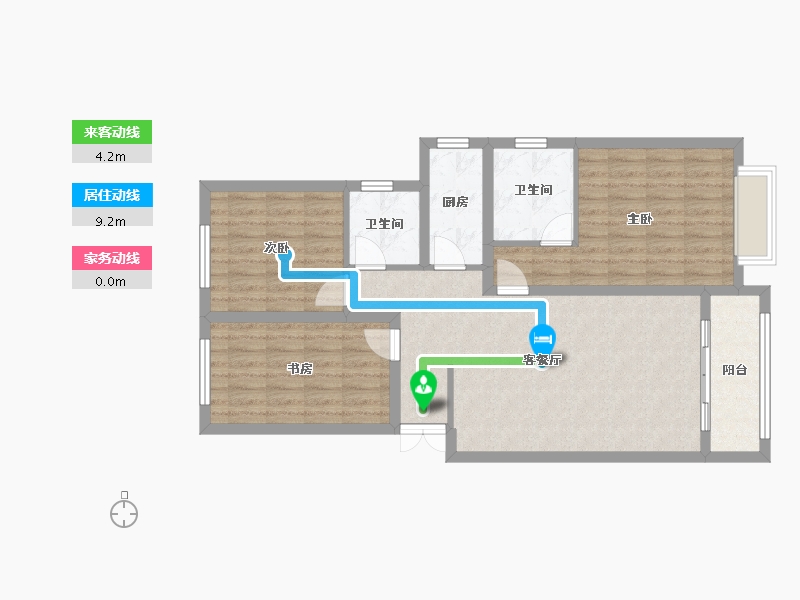 山西省-吕梁市-中鸣小区-88.56-户型库-动静线