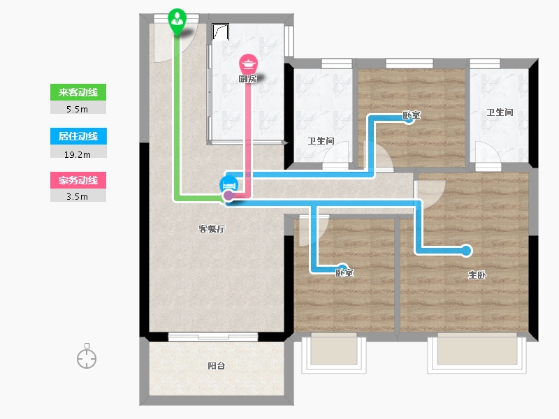 上海-上海市-碧桂园凤凰城-76.01-户型库-动静线