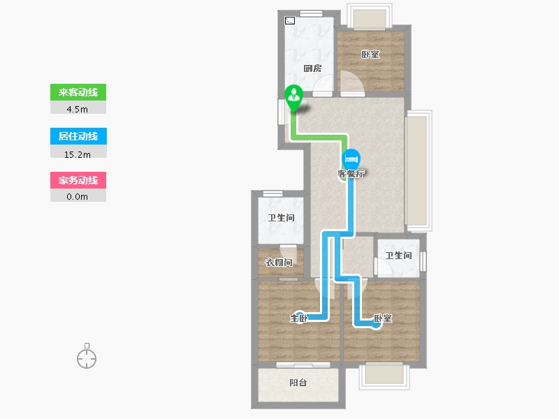 上海-上海市-禹洲雍锦府-71.44-户型库-动静线