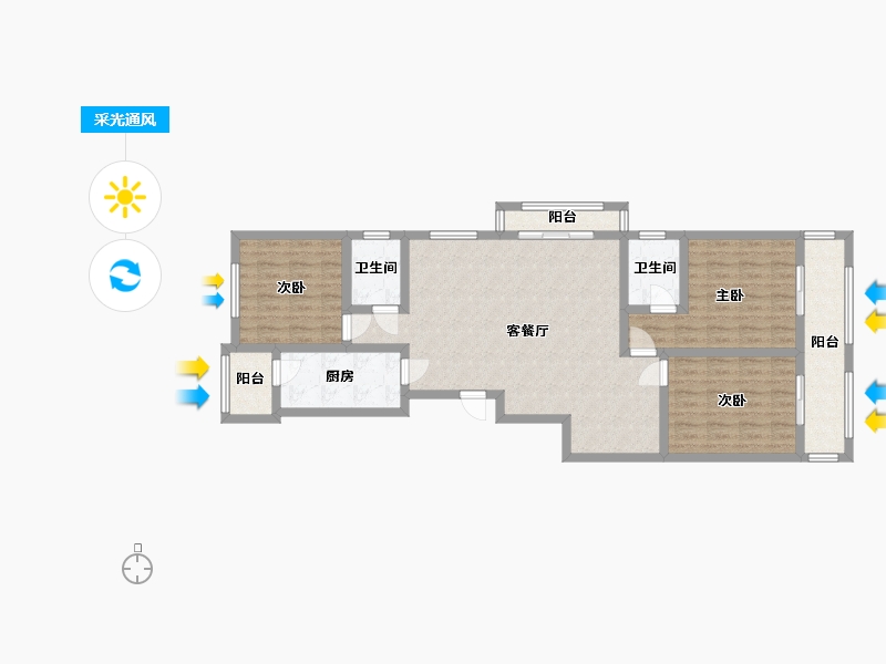 山西省-晋城市-秦庄新园小区-100.13-户型库-采光通风