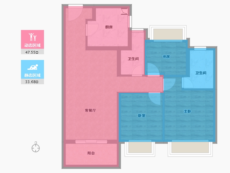 上海-上海市-禹洲雍锦府-71.71-户型库-动静分区