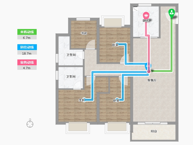 上海-上海市-禹洲雍锦府-98.49-户型库-动静线