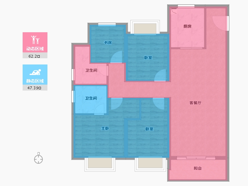 上海-上海市-禹洲雍锦府-98.49-户型库-动静分区