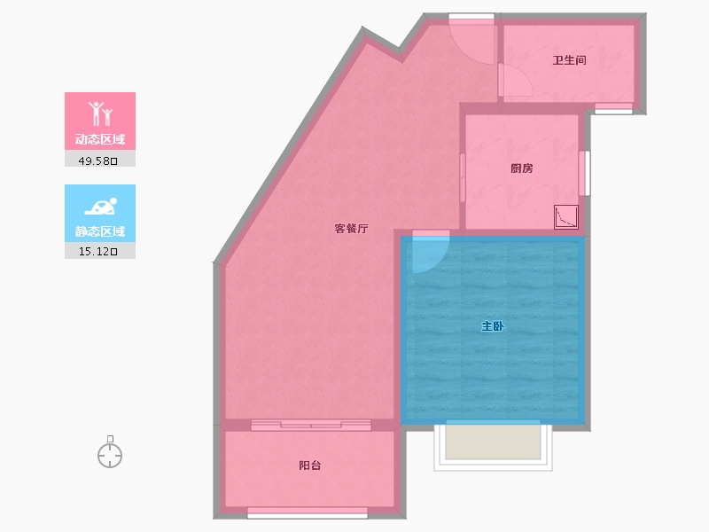 上海-上海市-绿庭尚城�Z悦-57.66-户型库-动静分区