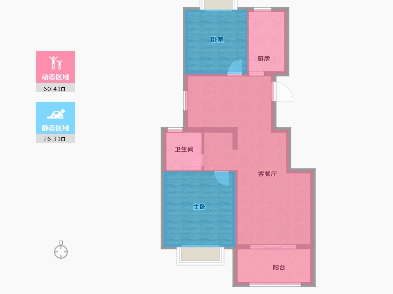 上海-上海市-绿庭尚城�Z悦-77.78-户型库-动静分区