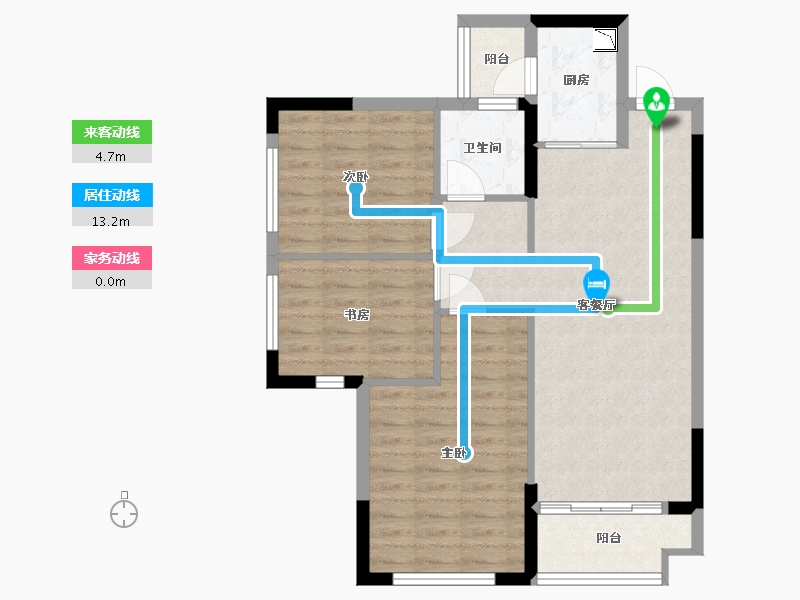 贵州省-遵义市-新蒲项目 3号-76.46-户型库-动静线