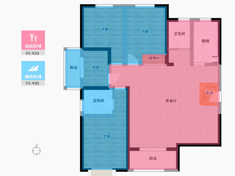 青海省-西宁市-睿明居-98.05-户型库-动静分区