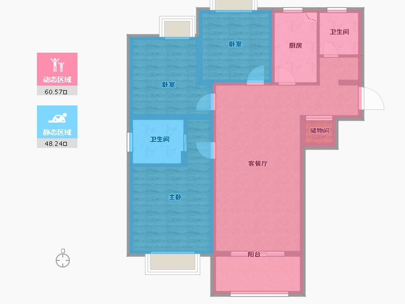 上海-上海市-绿庭尚城�Z悦-96.94-户型库-动静分区