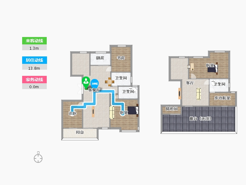 陕西省-西安市-隆基泰和万和郡2号楼,4号楼洋房250m²-200.00-户型库-动静线