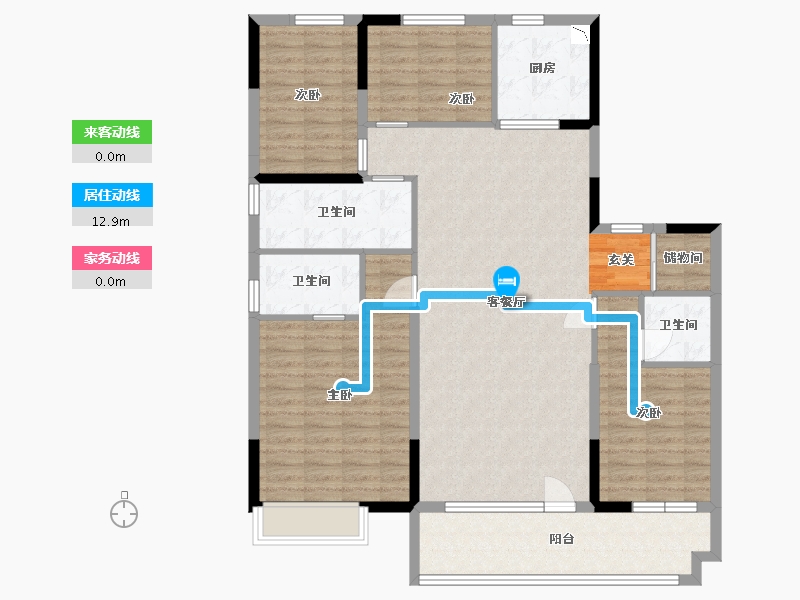 山东省-青岛市-碧桂园・云著-127.37-户型库-动静线