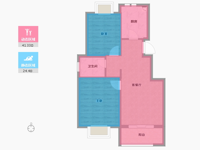 上海-上海市-中冶上河雅筑-58.64-户型库-动静分区