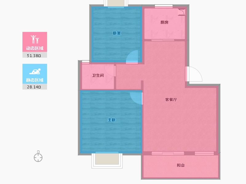 上海-上海市-中冶上河雅筑-72.10-户型库-动静分区