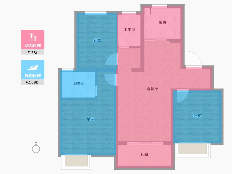 江苏省-苏州市-朗诗・朗绿花园-77.63-户型库-动静分区