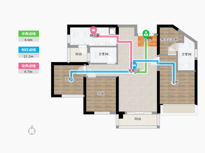 重庆-重庆市-招商・云邸-85.30-户型库-动静线