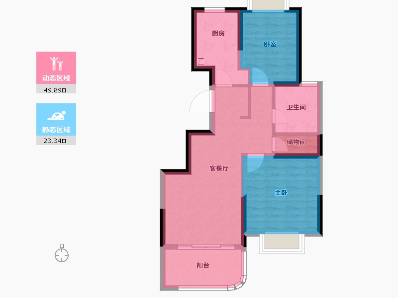 上海-上海市-海�h�u邸-64.82-户型库-动静分区