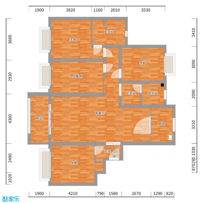 一修鸽连云港-150㎡欧式三居-户型图概览
