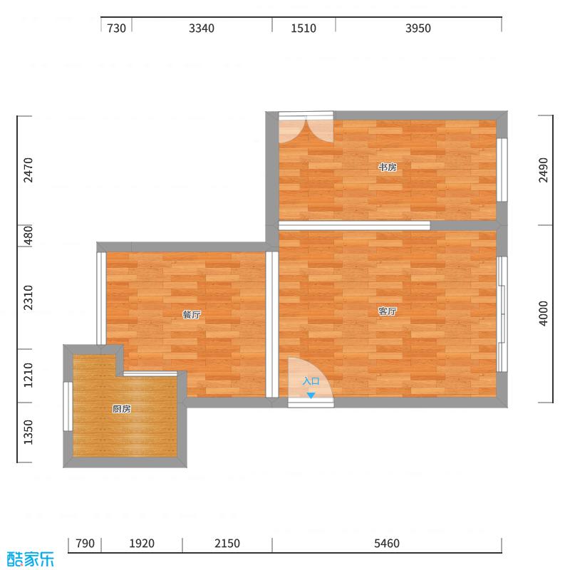 室内设计彭兴巧-简美客餐厅-户型图概览
