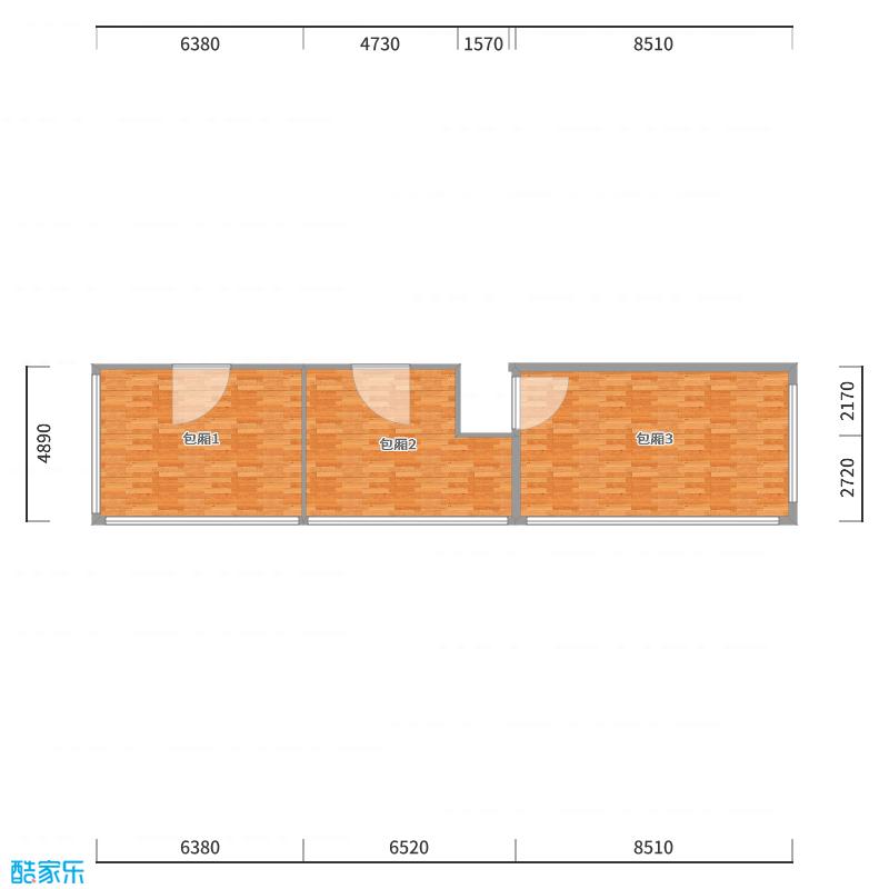 一吻便偷一颗心-118㎡包厢-户型图概览