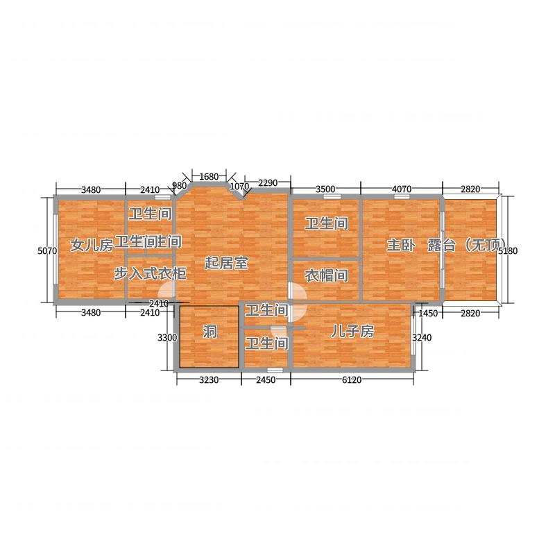 酷家乐优秀设计频道-148㎡现代极简别墅四居-户型图概览