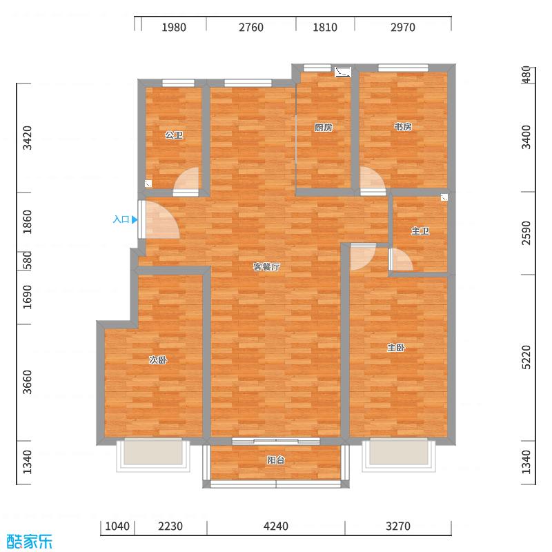 李青越-134㎡新中式两居-户型图概览