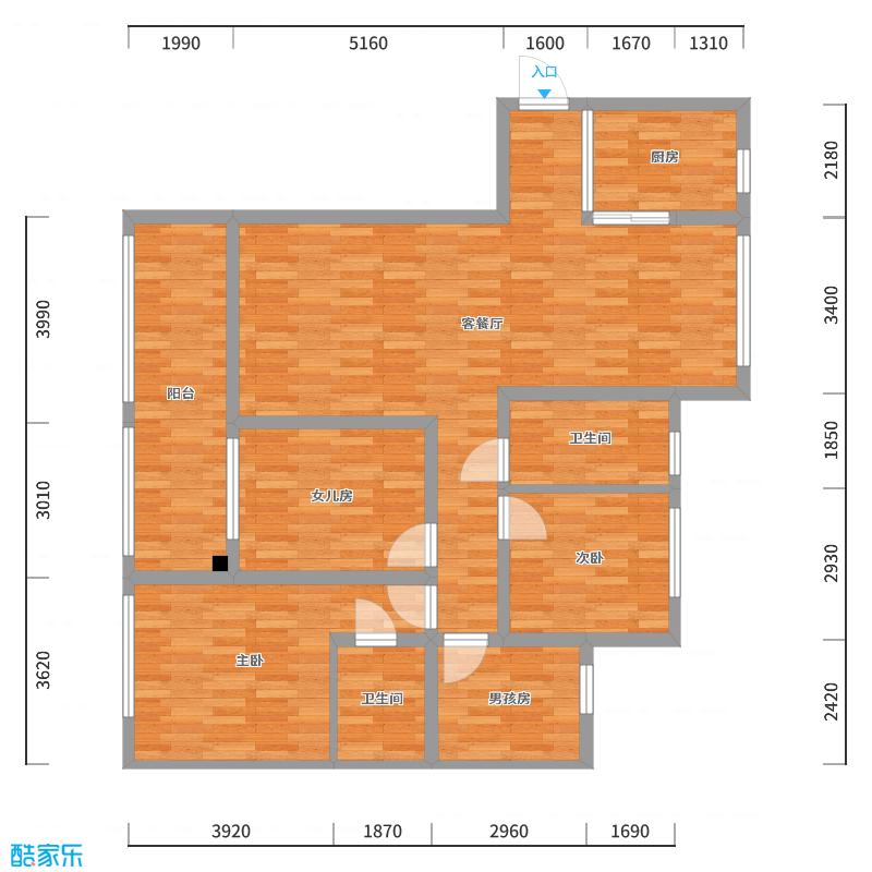 131****7800-135㎡简欧三居-户型图概览