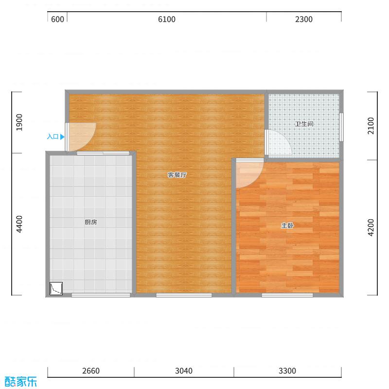 浅灰设计-65方现代一居-户型图概览