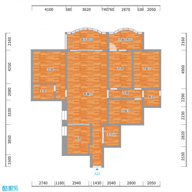 海口TATA木门-变幻-新中式三居-户型图概览