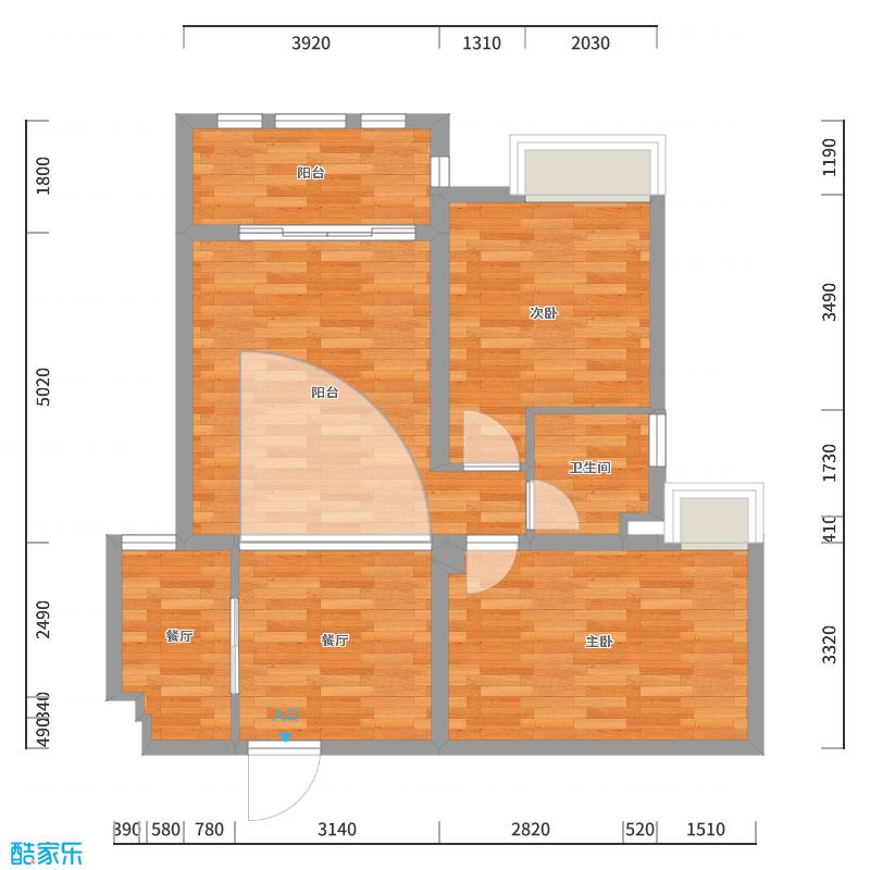 高端工作室-87方美式两居-户型图概览