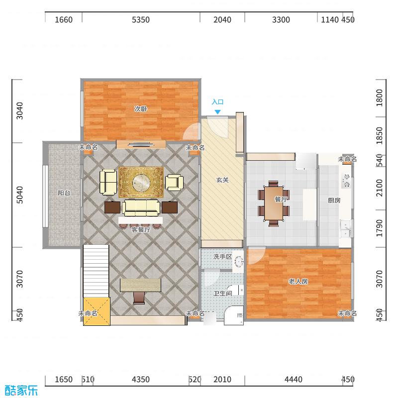 酷家乐优秀设计频道-《高山流水》-新中式复式-户型图概览