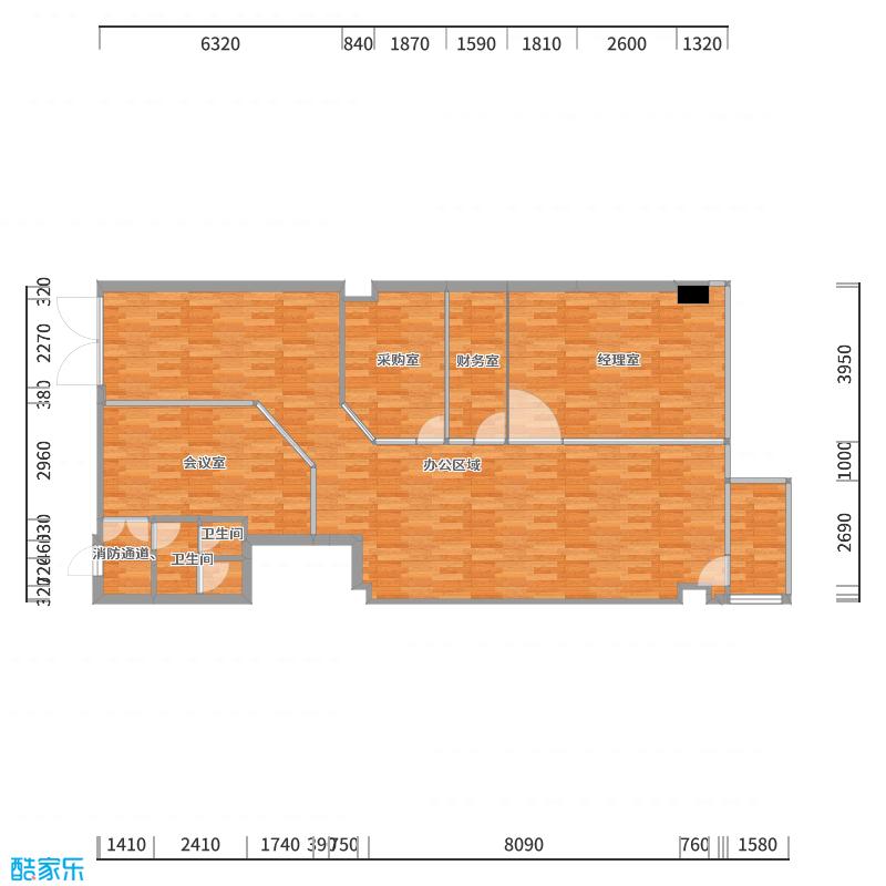 NO尖叫-现代工业风办公室-户型图概览