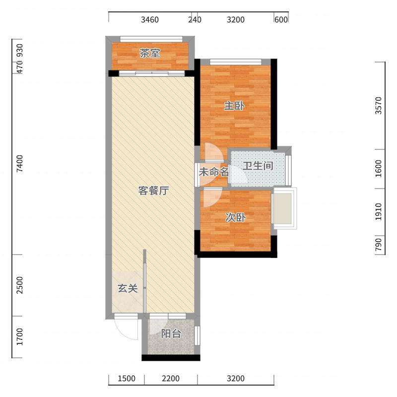 Maruk0-80方日式两居-户型图概览