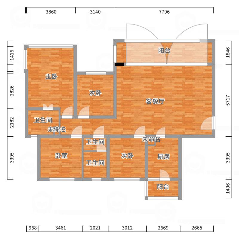 效果图小HeDS-侘寂风-户型图概览
