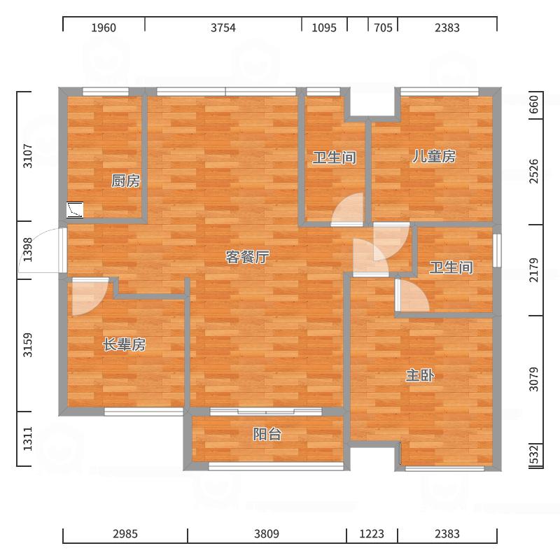 郑福连-80平方简欧-户型图概览