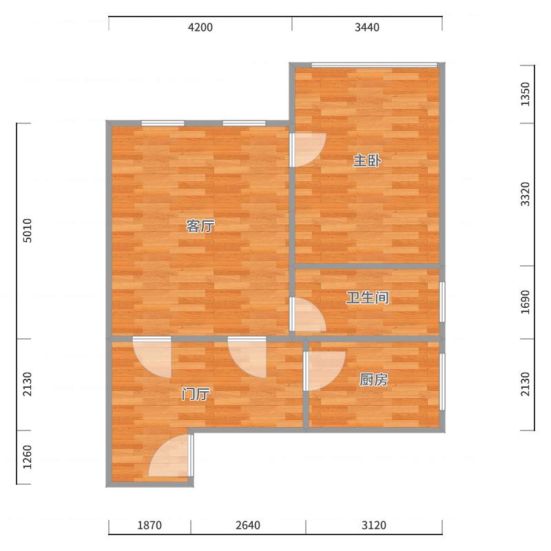 酷家乐优秀设计频道-72㎡混搭一居-户型图概览