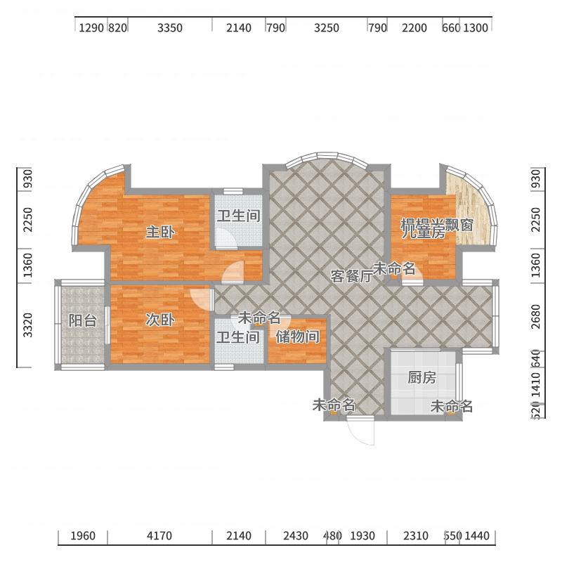 湛智华-新中式147平4房-户型图概览