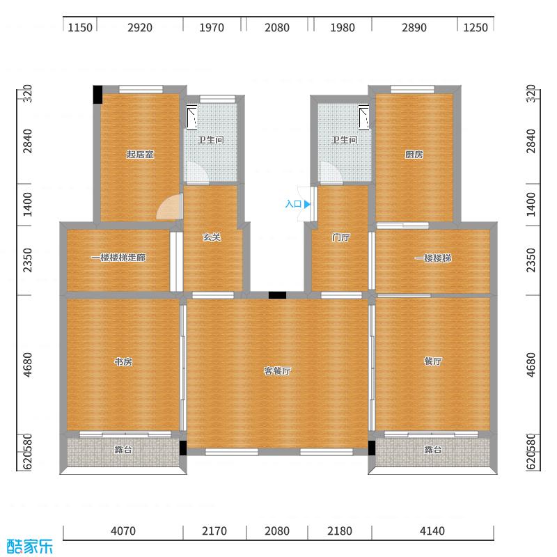 林子桉hEaO-116方欧式两居-户型图概览