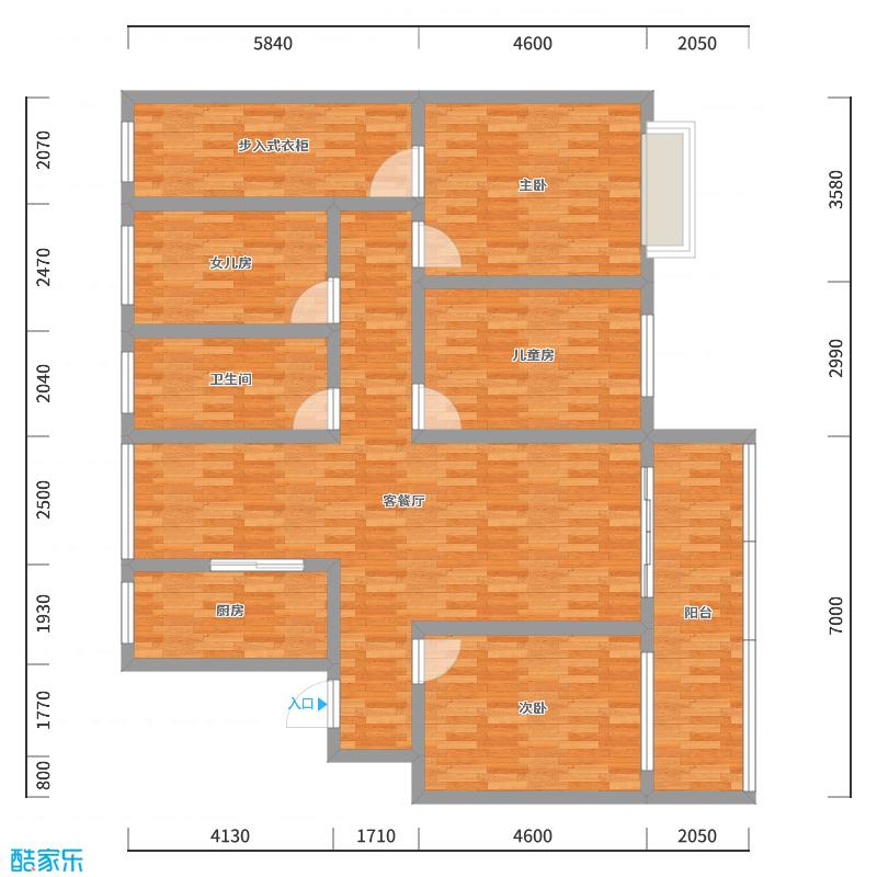 尹淇正-160平现代美式-户型图概览