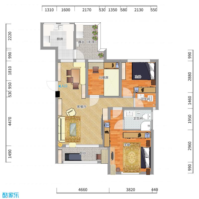 郑宇阳-经典美式|优雅曼哈顿-户型图概览