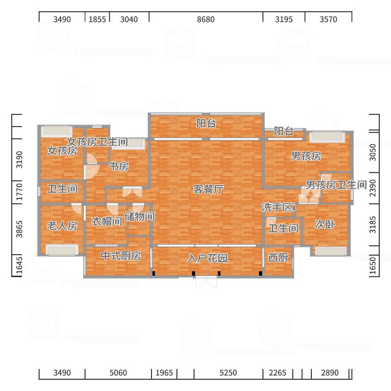 韦台甫bkRp-303方简欧三居-户型图概览