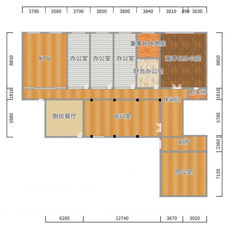 郑宇阳-现代风格|霸道总裁办公室-户型图概览