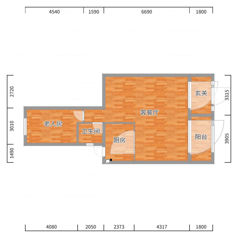 城市人家设计师苏国税-91方简美客餐厅-户型图概览